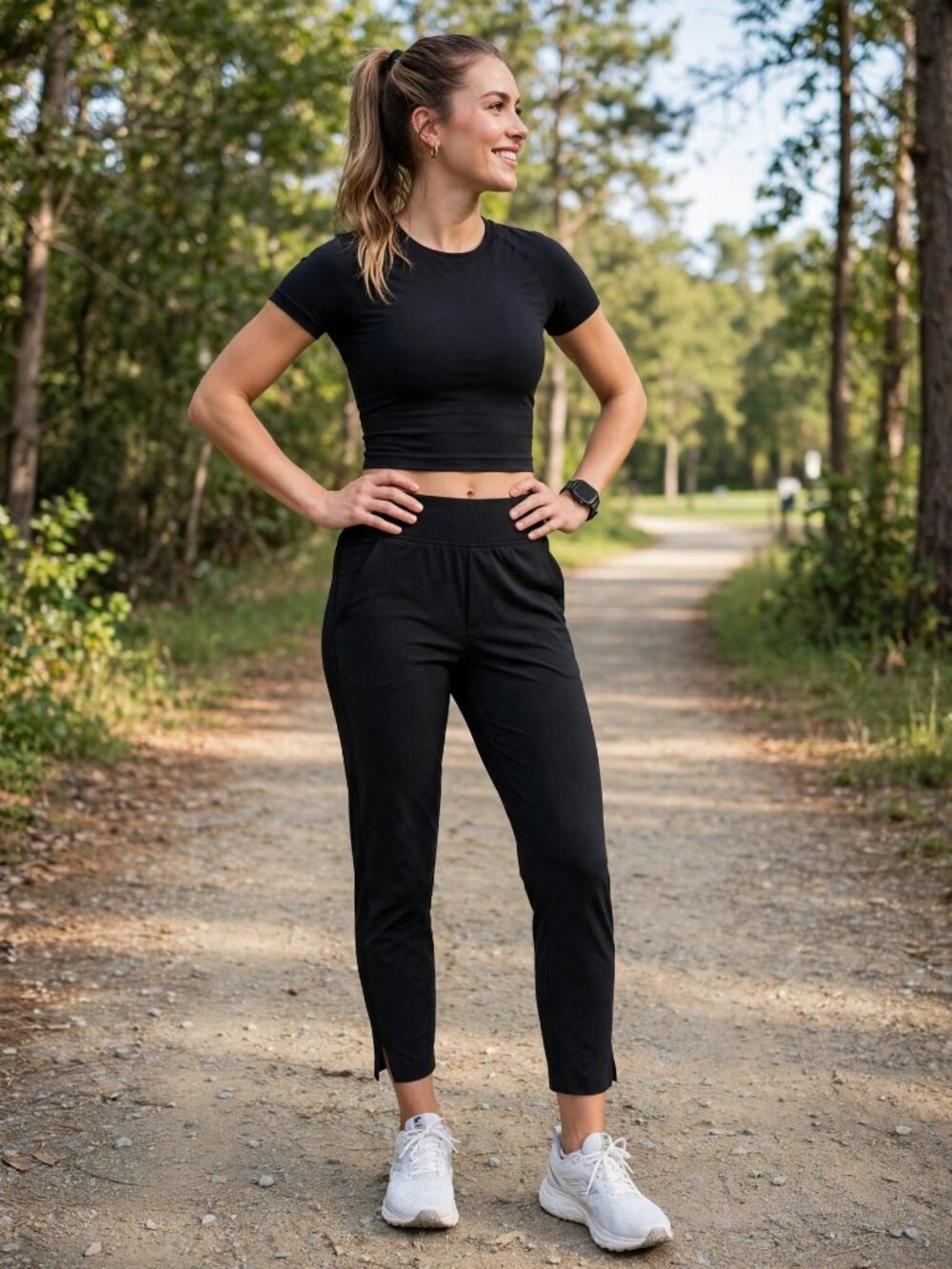 Athleta Black Pull-On Ankle Pants